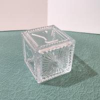 Vintage Glass Baby Cube Box, Storage Holder, Planter Pot