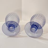 Vintage Villeroy and Boch Boston Blue Glass Water Goblets, Set of 2