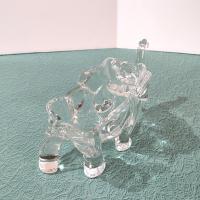 Vintage Indiana Clear Glass Elephant Figural Candy Dish, Elephant Trinket Jewelry Dish