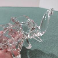 Vintage Indiana Clear Glass Elephant Figural Candy Dish, Elephant Trinket Jewelry Dish