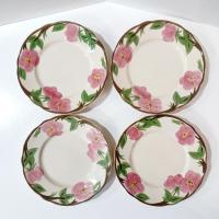 Vintage Franciscan Desert Rose Salad Dessert Plates, Set of Four