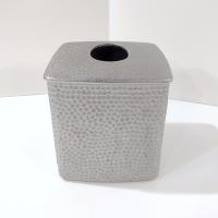 Vintage Hammered Glittery Silver Metal Tissue Box Cover Holder