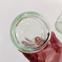 Vintage Handblown Green Glass Tumblers, Set of Two, Juice Glasses