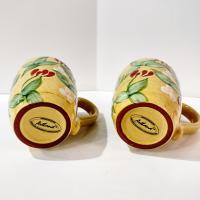 Vintage Artland Margaux Collection Ceramic Coffee Tea Mugs, Set of Two, Tuscan Style Mugs
