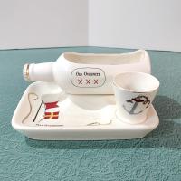 Vintage Enesco Man Overboard Ceramic Shaving Tray, Nautical Dresser Caddy, Valet Trinket Dish, Planter Pot