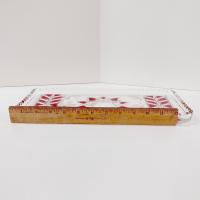 Vintage Cut Glass Serving Tray / Stollen Plate with Red Star Design, Charcuterie Appetizer Serving Tray