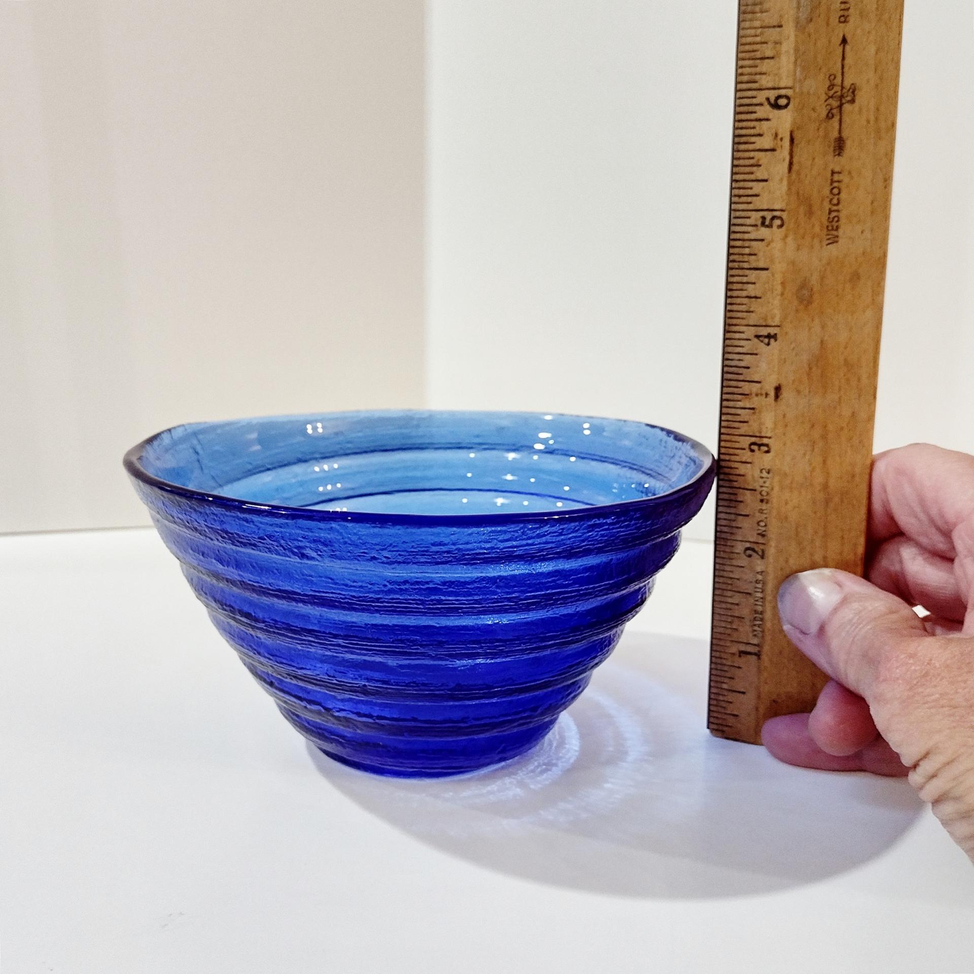 Vintage Cobalt Blue Beehive Bowls, Set of 5, Blue Cereal Soup Noodle Bowls