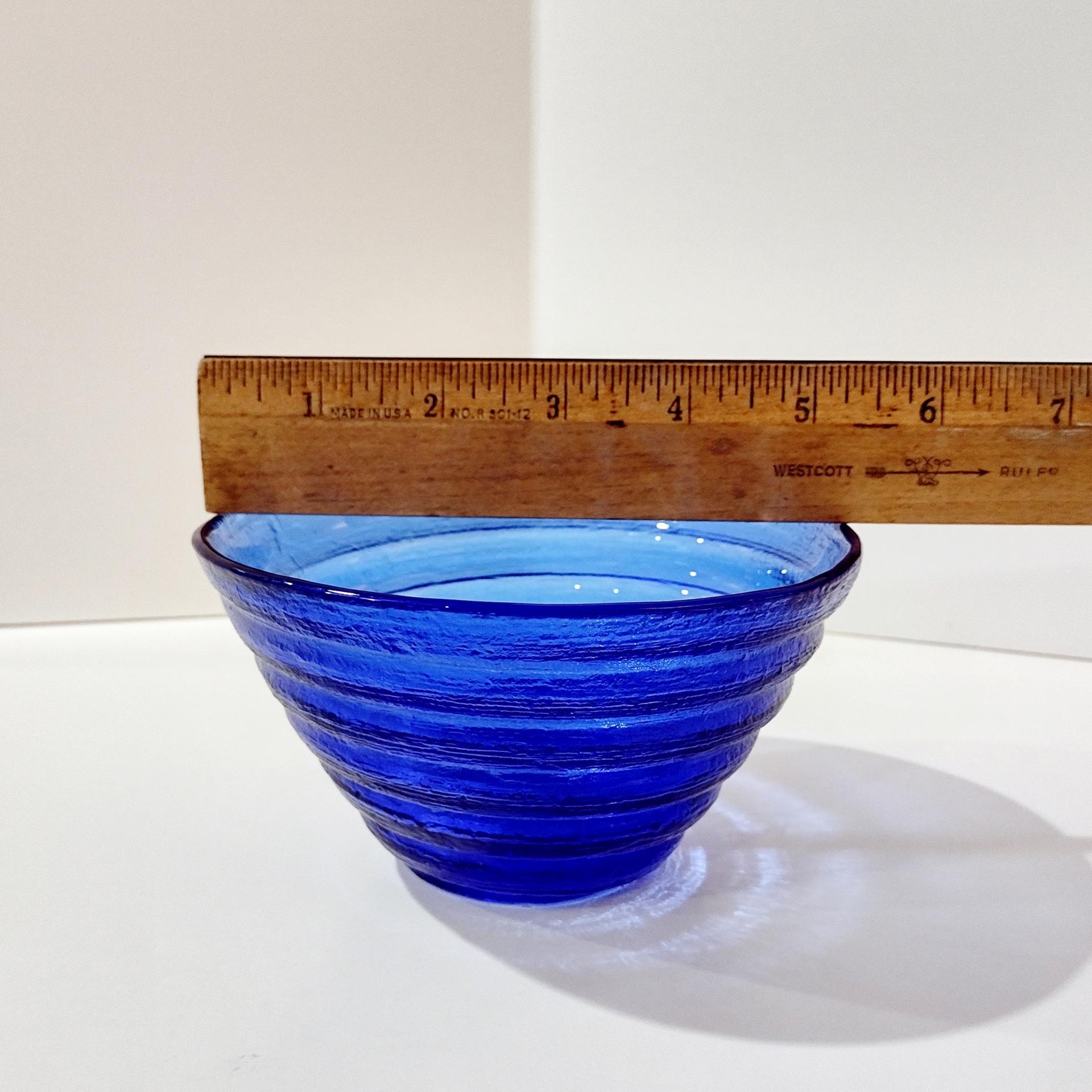 Vintage Cobalt Blue Beehive Bowls, Set of 5, Blue Cereal Soup Noodle Bowls