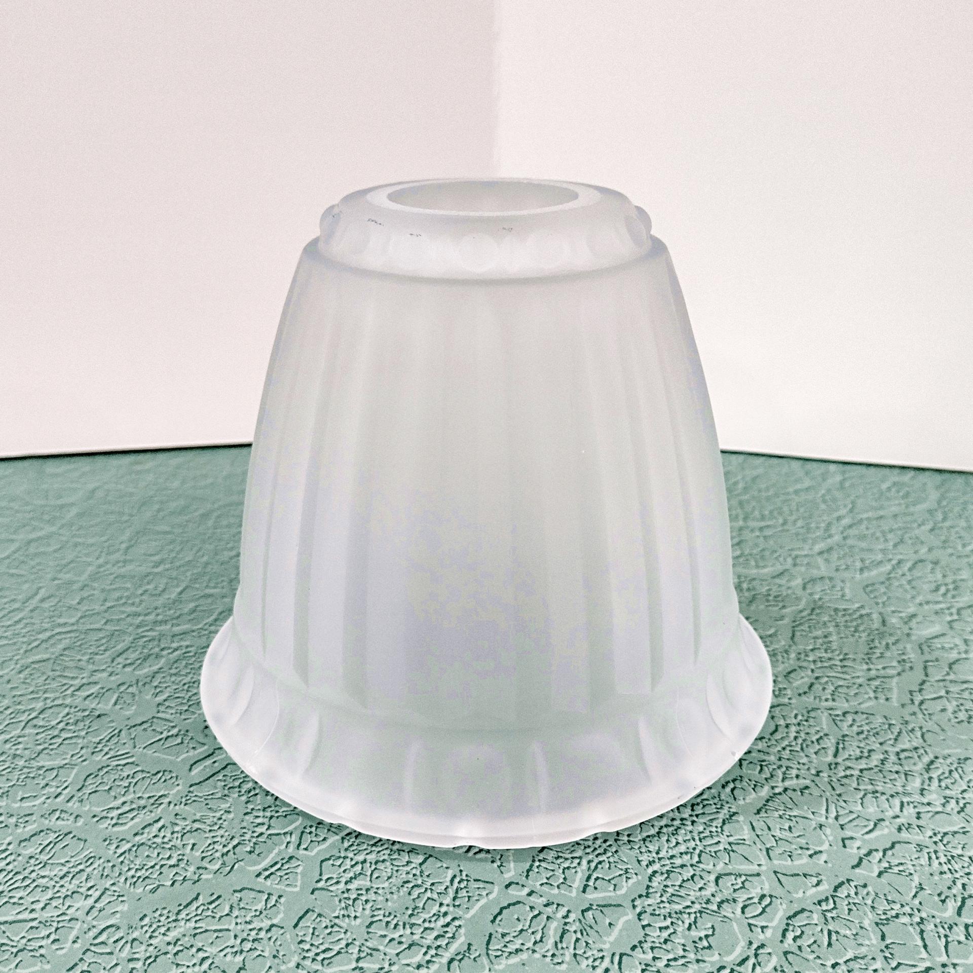 Vintage Ribbed Frosted Glass Lamp Light Shade, Bell Shaped Replacement Shade