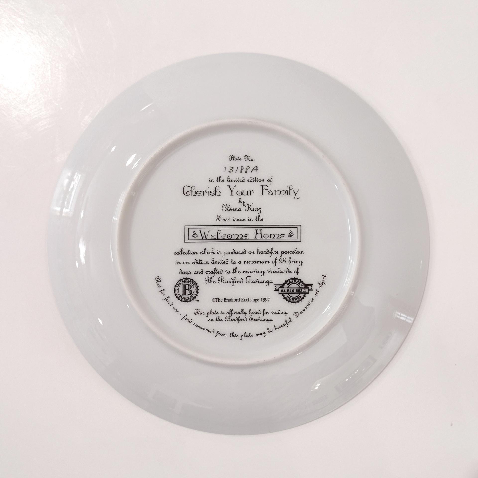 Vintage Bradford Exchange Welcome Home Series Collectible Plates, Set of 3, Hold Fast to Your Family, Cherish Your Family, Rejoice in the Small Things