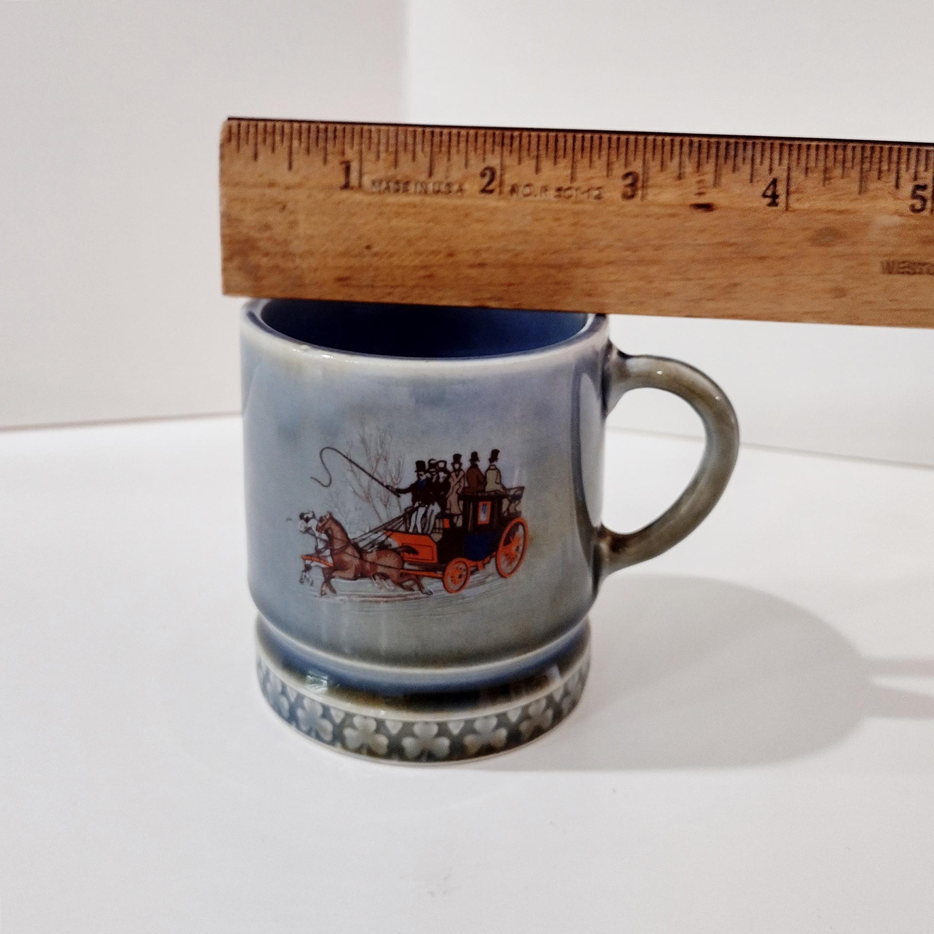 Vintage Wade Irish Porcelain Mini Mug, Ceramic Demitasse Cup, Ireland Stagecoach Mark A