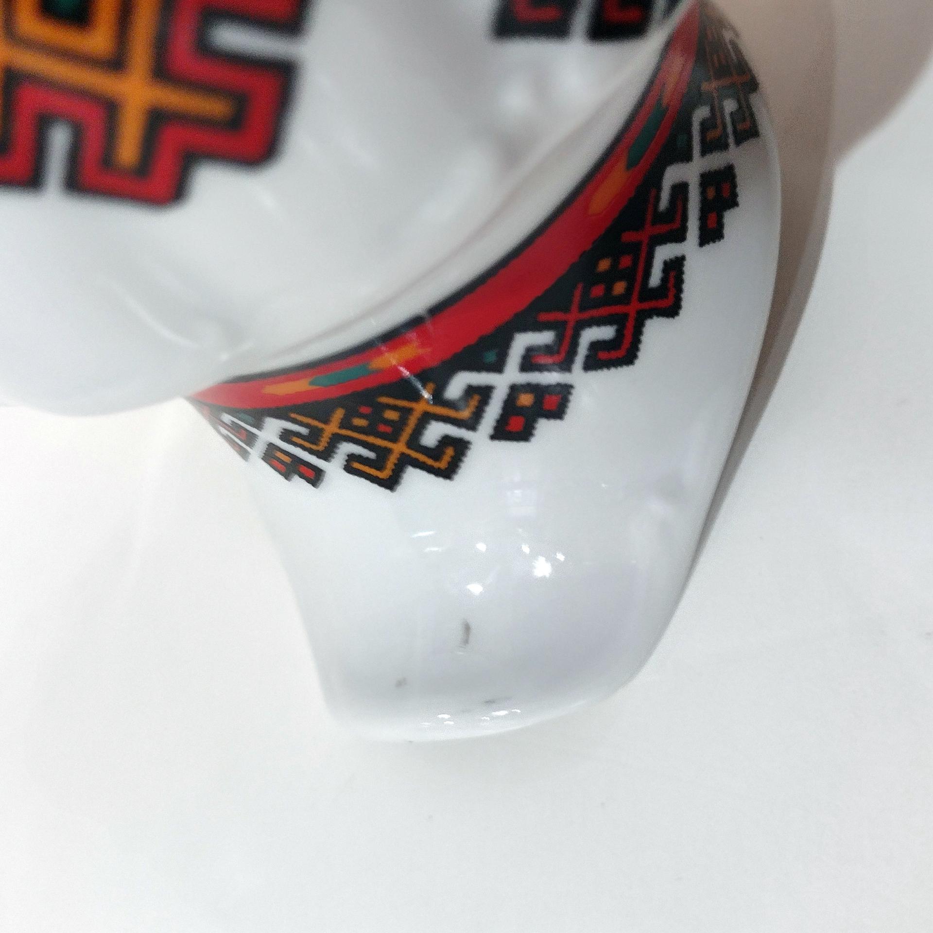 Vintage Walbrzych Poland Ceramic Creamer, Red and Black Geometric Design Sauce Pitcher