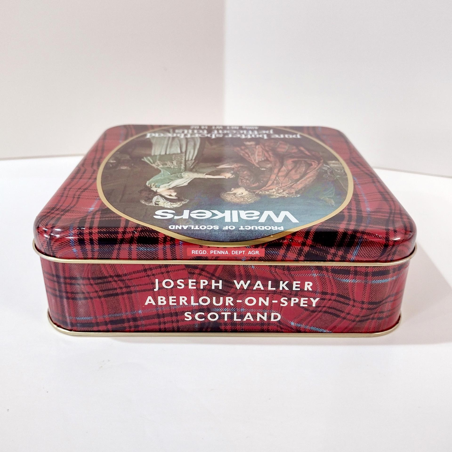 Vintage Walkers Pure Butter Shortbread Petti Coat Tails Tin Box, Scotland Cookie Tin, Flora McDonalds Farewell to Bonnie Prince Charlie Tin