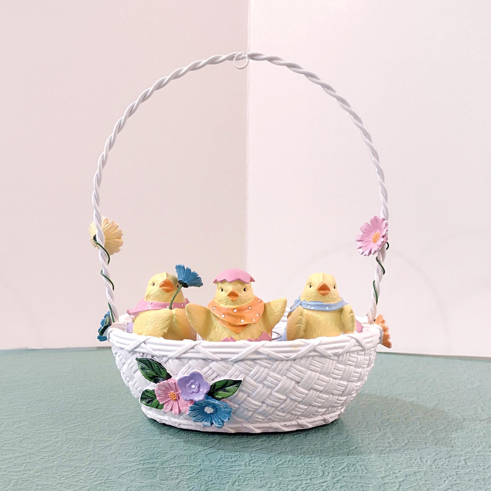 Vintage Yankee Candle Easter Basket Chicks Votive Holder, Tart Warmer