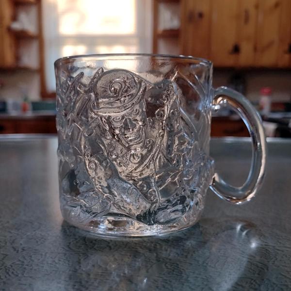 Vintage McDonald's Batman Forever Riddler Glass Mug, Batman Comics Collectible Mug