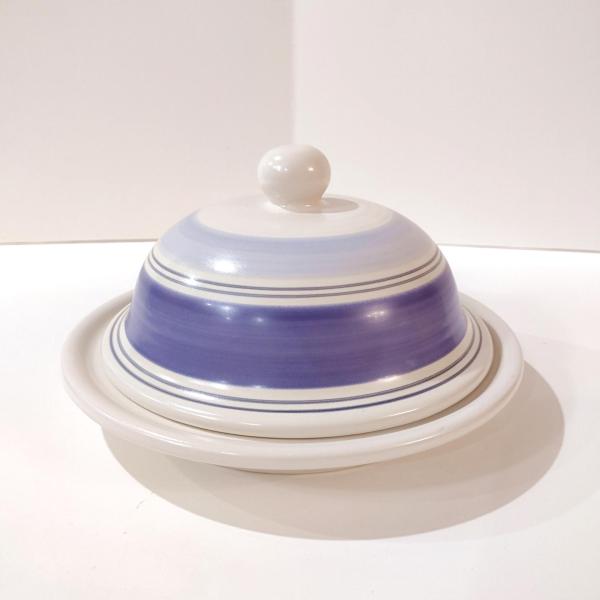 Vintage Pfaltzgraff Rio Ceramic Covered Butter Cheese Dish, Plate with Dome Lid