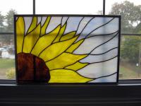 Sunflower Stained Glass Window Panel