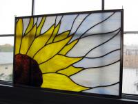 Sunflower Stained Glass Window Panel