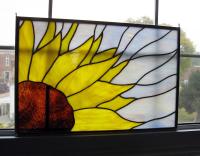 Sunflower Stained Glass Window Panel