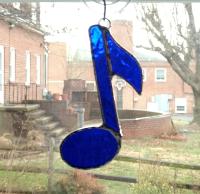 Stained Glass Music Note Suncatcher, Custom Colors Available