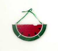 Stained Glass Watermelon Slice Suncatcher