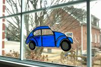 VW Bug Stained Glass Car Suncatcher, Custom Colors Available 