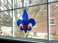 Fleur De Lis Stained Glass Suncatcher, Custom Colors Available