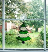 Stained Glass Christmas Tree Suncatcher / Ornament