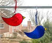 Stained Glass Bird Suncatcher, Custom Colors Available