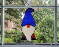 Patriotic Stained Glass Gnome / Elf Suncatcher