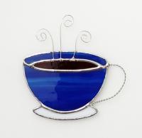 Coffee Cup / Tea Cup Stained Glass Suncatcher, Custom Colors Available