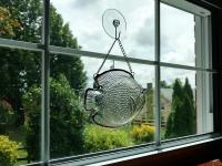 Vintage Arcoroc Fish Plate Window Hanging