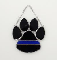 Thin Blue Line Police K-9 Paw Print Suncatcher