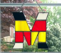 Maryland Pride Stained Glass Suncatcher, University of Maryland Decor, Alumnus Student Gift, Initial M