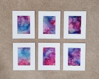 Alcohol Ink Painting Grouping, Set of 6