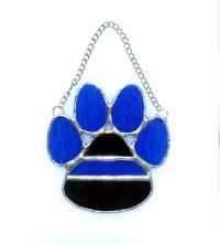 Thin Blue Line Police K-9 Paw Print Suncatcher