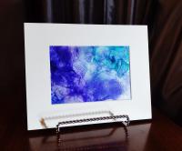 Alcohol Ink Painting Grouping, Set of 2, Purple and Blue Pearlized Fluid Art