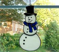 Snowman Stained Glass Suncatcher