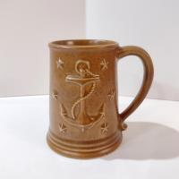 Vintage Chatham Potters Anchor Brown Ceramic Stoneware Coffee Beer Mug