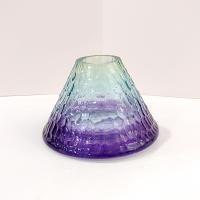 Vintage Yankee Candle Mottled Glass Shade Jar Topper, Aqua Marine