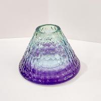 Vintage Yankee Candle Mottled Glass Shade Jar Topper, Aqua Marine