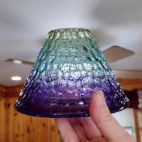 Vintage Yankee Candle Mottled Glass Shade Jar Topper, Aqua Marine