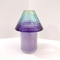 Vintage Yankee Candle Mottled Glass Shade Jar Topper, Aqua Marine