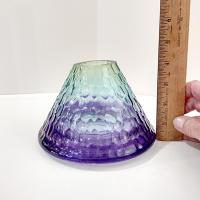 Vintage Yankee Candle Mottled Glass Shade Jar Topper, Aqua Marine
