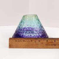 Vintage Yankee Candle Mottled Glass Shade Jar Topper, Aqua Marine