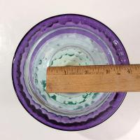 Vintage Yankee Candle Mottled Glass Shade Jar Topper, Aqua Marine