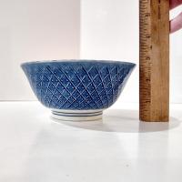 Vintage Blue and White Floral Japanese Porcelain Rice Noodle Bowl