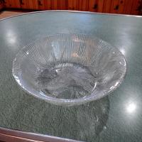 Vintage Arcoroc Canterbury Crocus 9" Salad Serving Bowl, Clear Glass Fruit Bowl