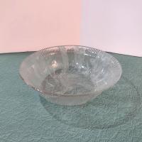 Vintage Arcoroc Canterbury Crocus 9" Salad Serving Bowl, Clear Glass Fruit Bowl