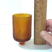 Vintage Amber Diamond Cut Pegged Votive Candle Holder, Sconce Votive Candle Cup